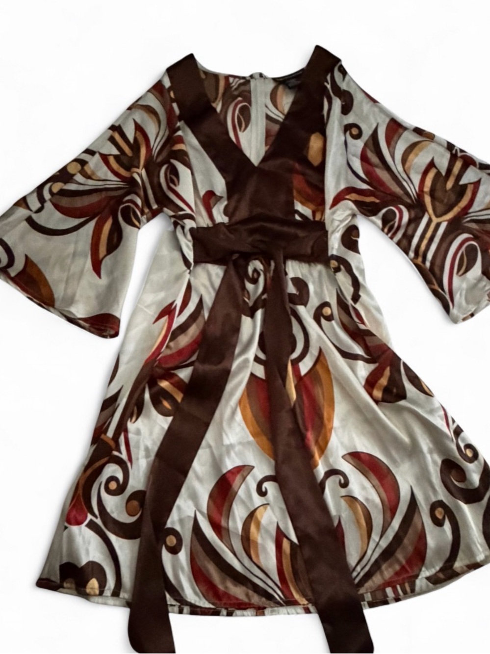 Vintage Y2K MetroStyle Kimono Sleeve Satin Dress